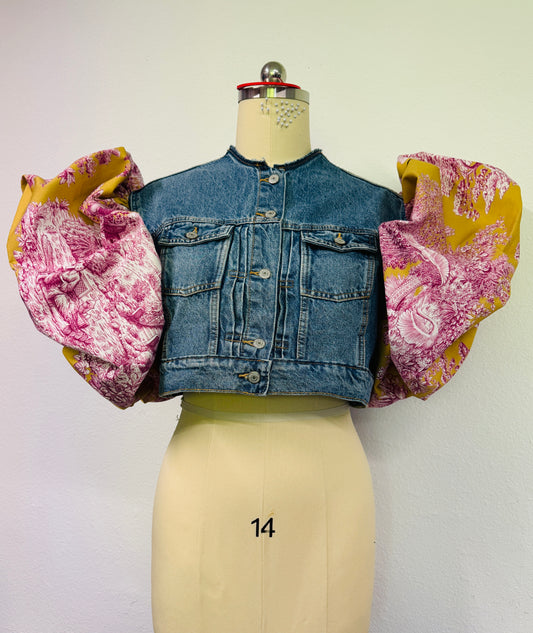 Porcelain Blues Popcorn (Cropped Jacket)