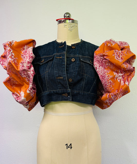 Porcelain Blues Popcorn (Cropped Jacket)